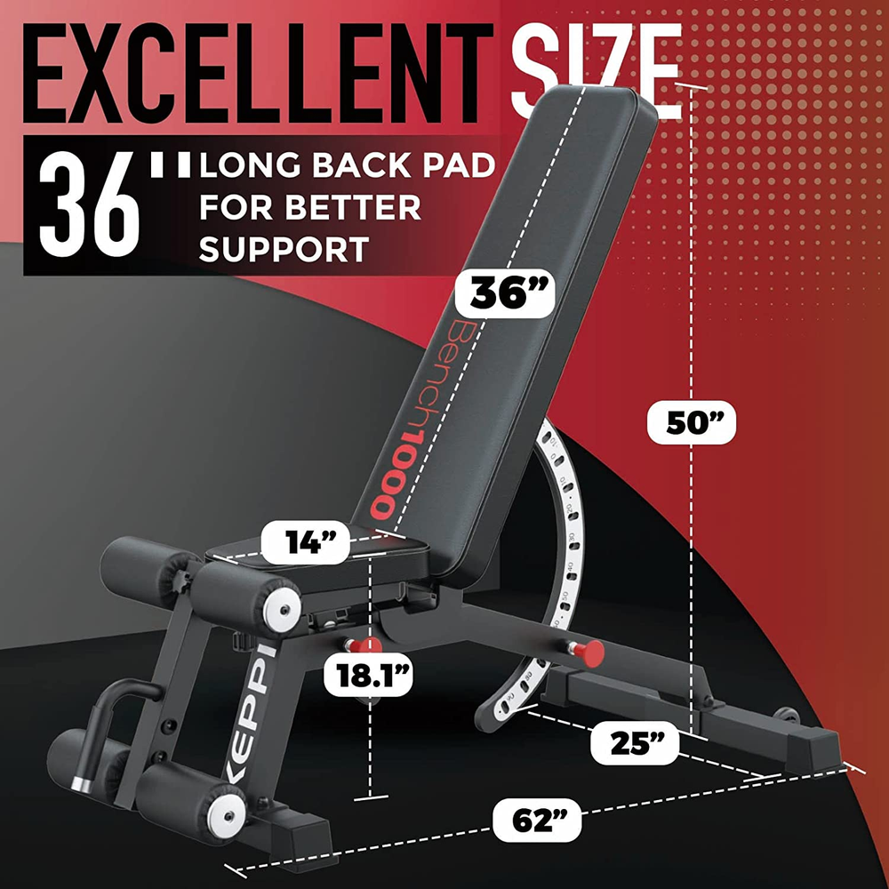 1200LB Strength Weight Bench Heavy Duty Pro Adjustable Workout Bench Press Set
