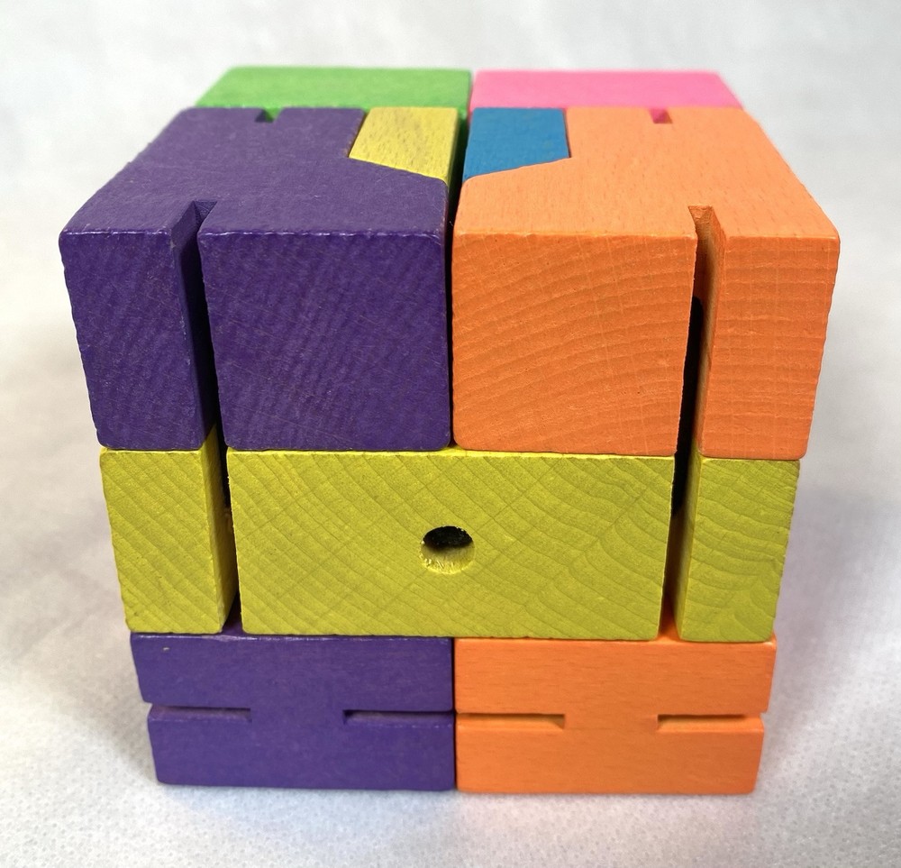 Cubebot Areaware by David Weeks Studio Multicolor Wood Cube Puzzle Robot