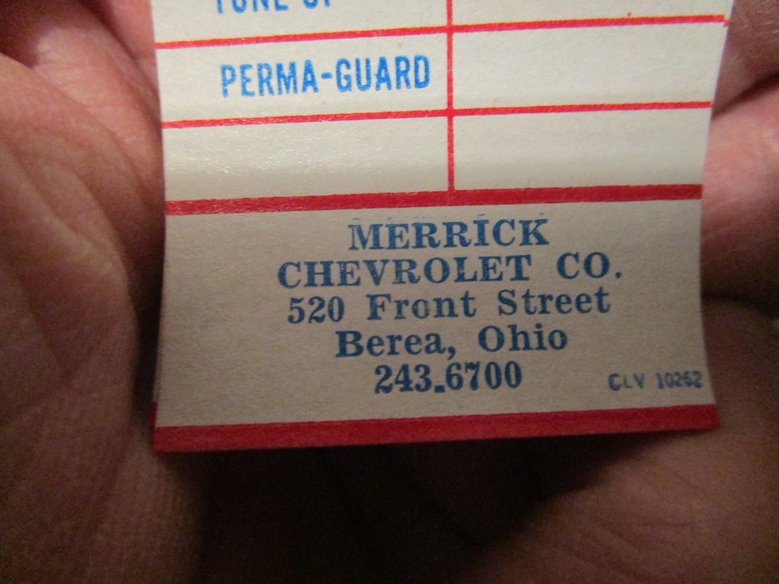 SOHIO-CHEVROLET -1960'S-70'S SERVICE DOOR JAMB STICKERS--NOS