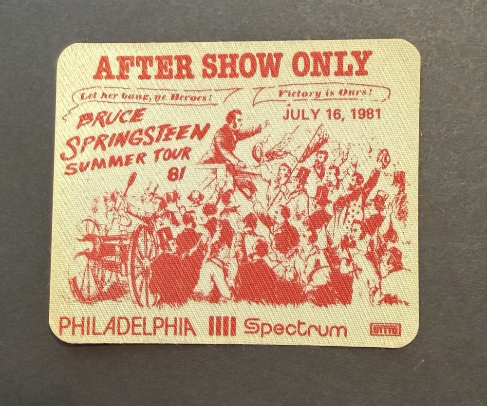 Bruce Springsteen Backstage Pass, Philadelphia, July 16, 1981