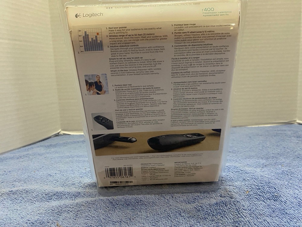 Logitech New R400 Presenter Remote Control & Laser Pointer 910-001354
