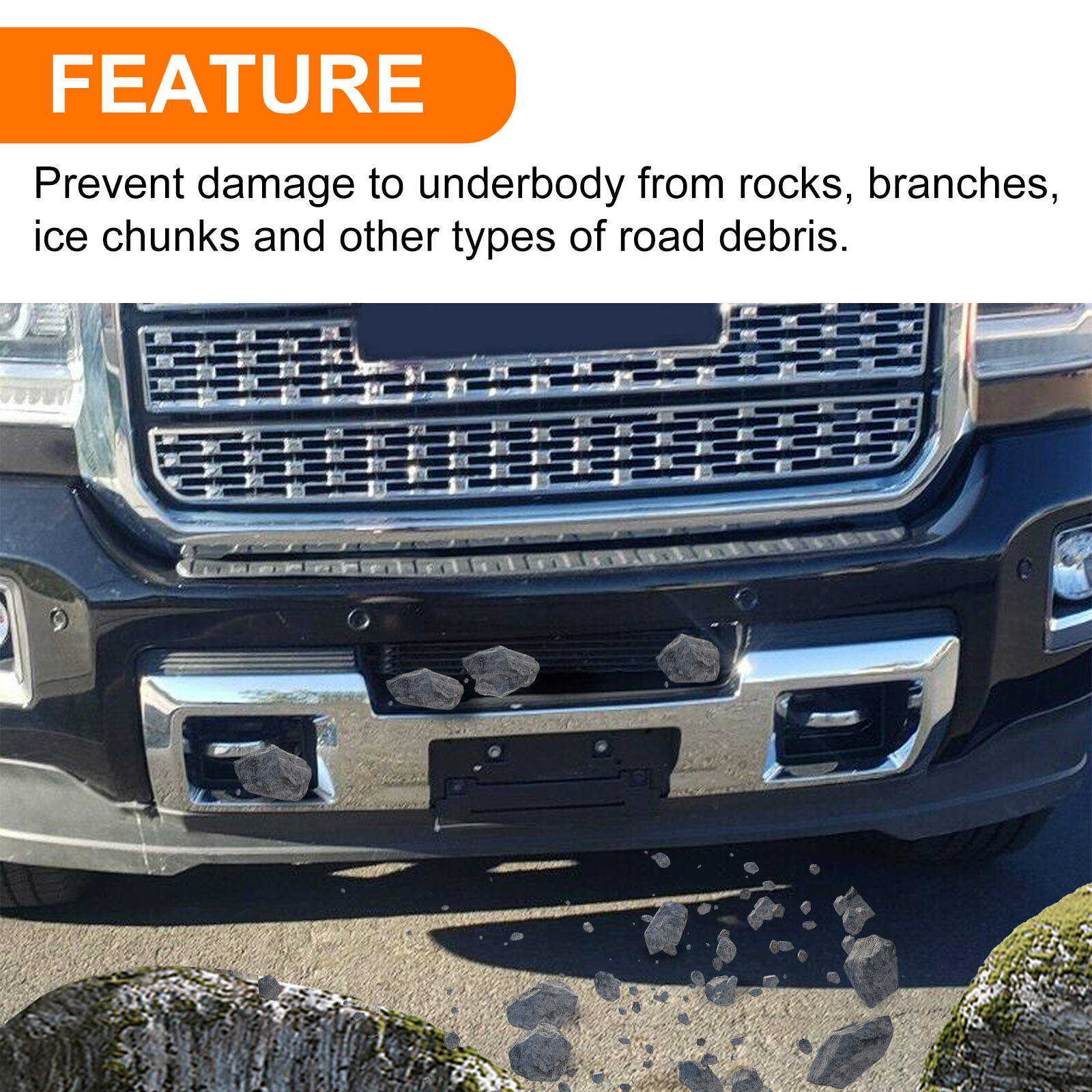 For GMC 2500/ 3500HD 15-19 Front Bumper Skid Plate Face Bar Replacement 23178964