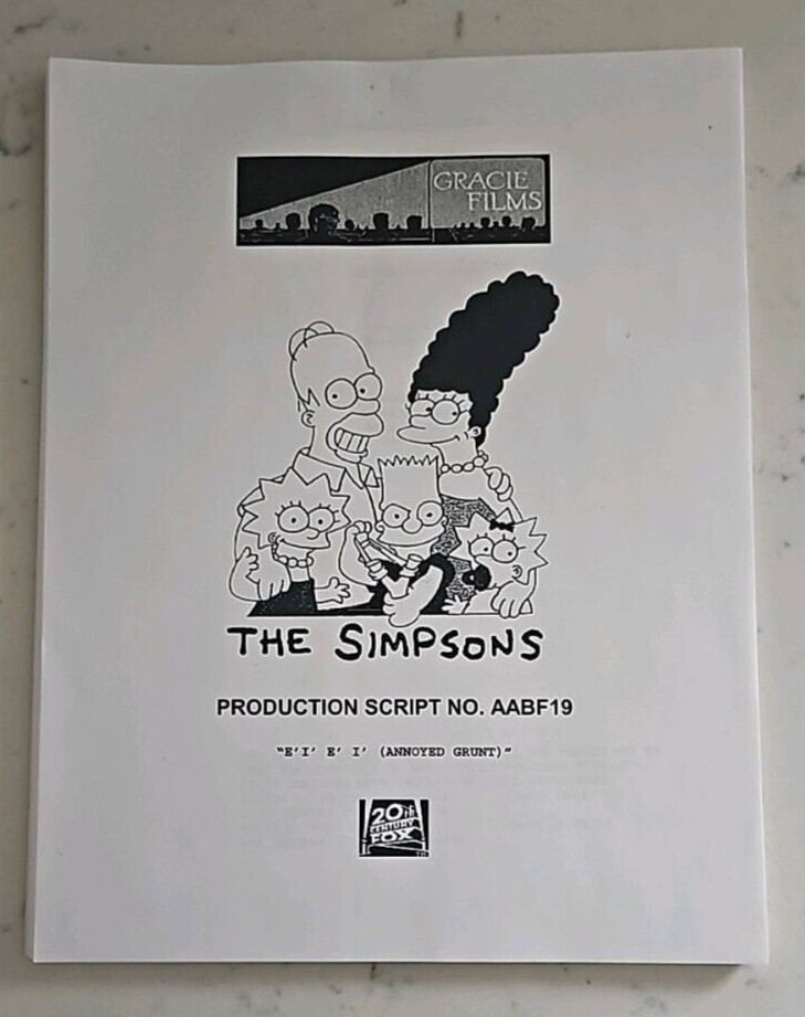 The Simpsons 1998 TV Show Script Annoyed Grunt AABF19