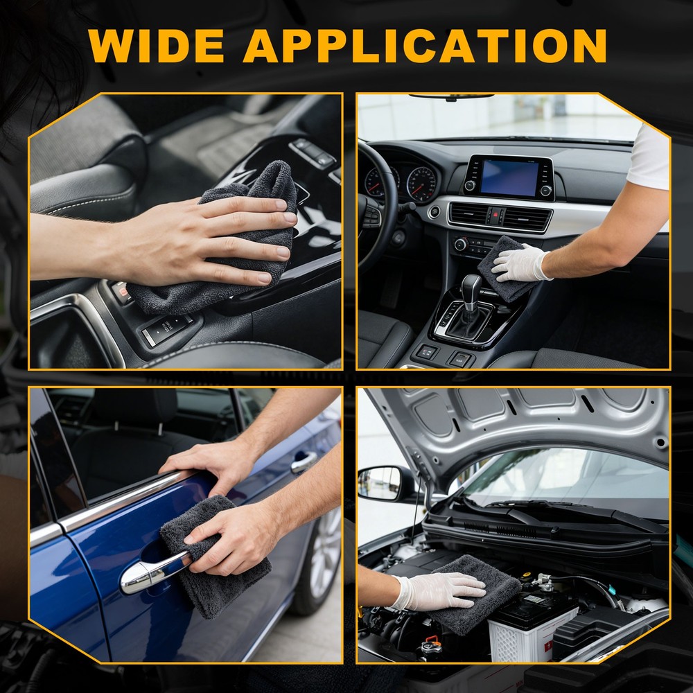 2 Pieces Double Layer Microfiber Car 24x35 Inch, Gray (1300GSM)