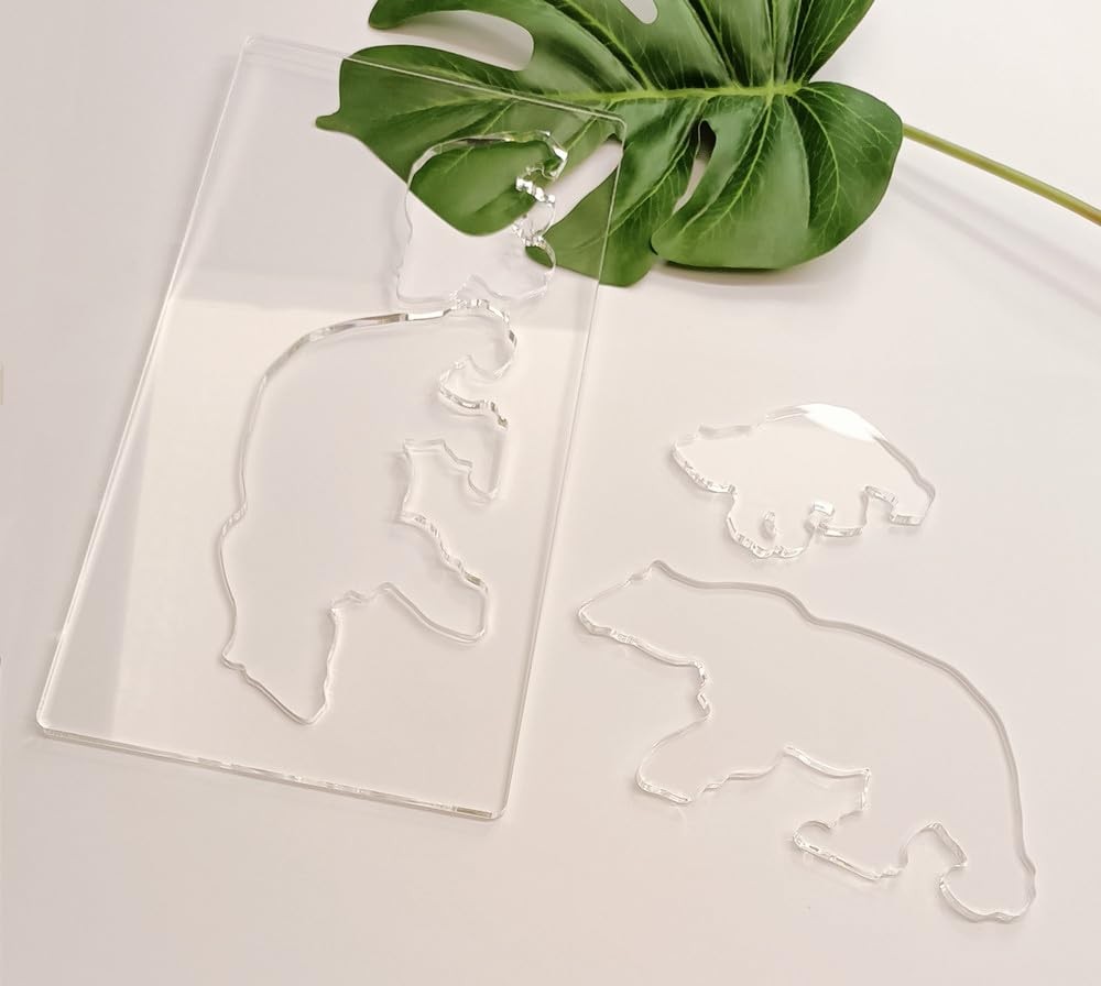 Clear Acrylic Bear Router TemplateBear and Cub Router TemplateRouter Inlay Te...