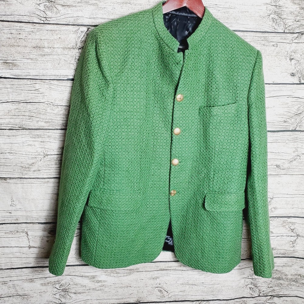 Vranda Bang Handcrafted Menswear Green Blazer Missing Size
