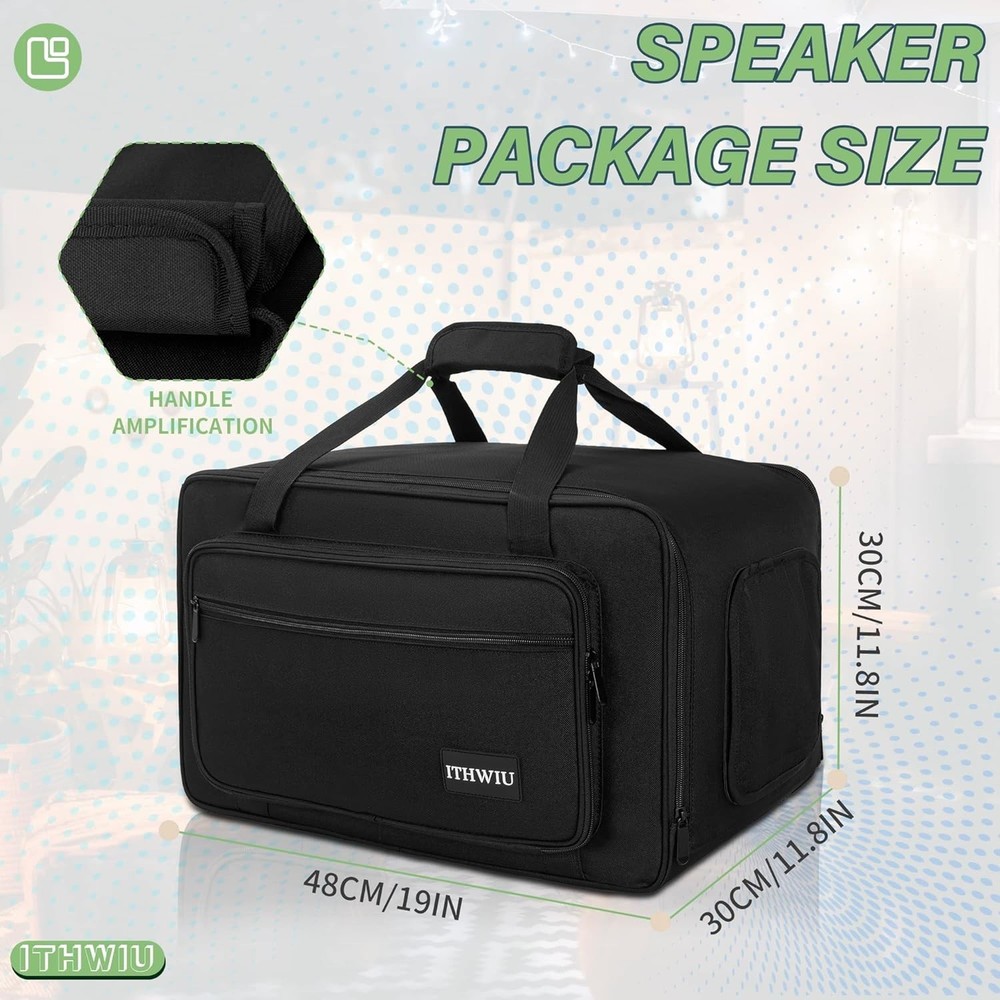 Speaker Carrying Bag with Thickened Sponge for Compact 8" Speaker Cabinets; ...