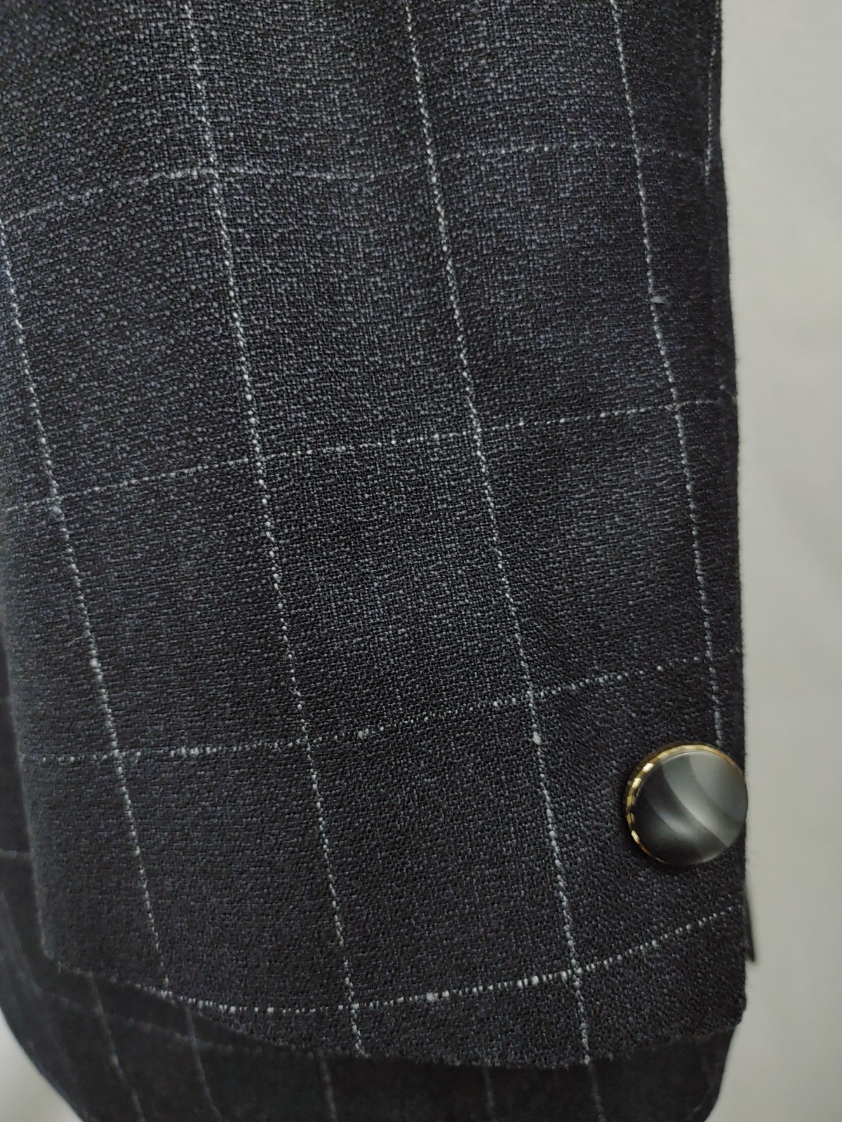 Vintage LeBaron Men's 40/41S Sport Coat Wool Charcoal Gray Black Check Jacket