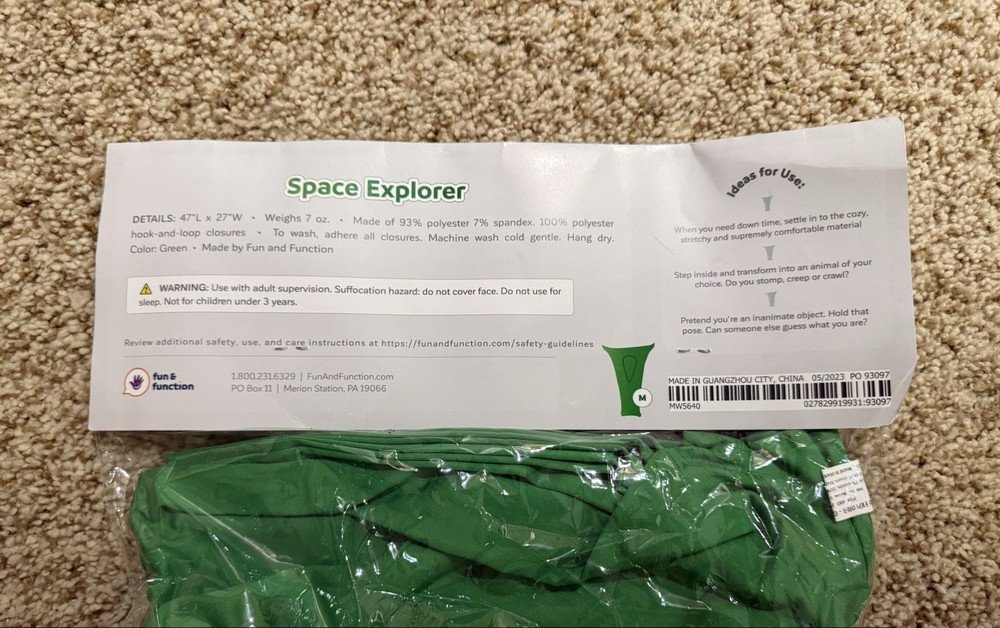 Space Explorer Calming Body Sock Size Medium Green