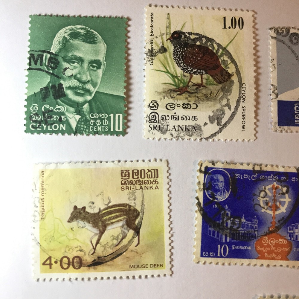 8 Ceylon Sri Lanka Stamps Mixed Various
