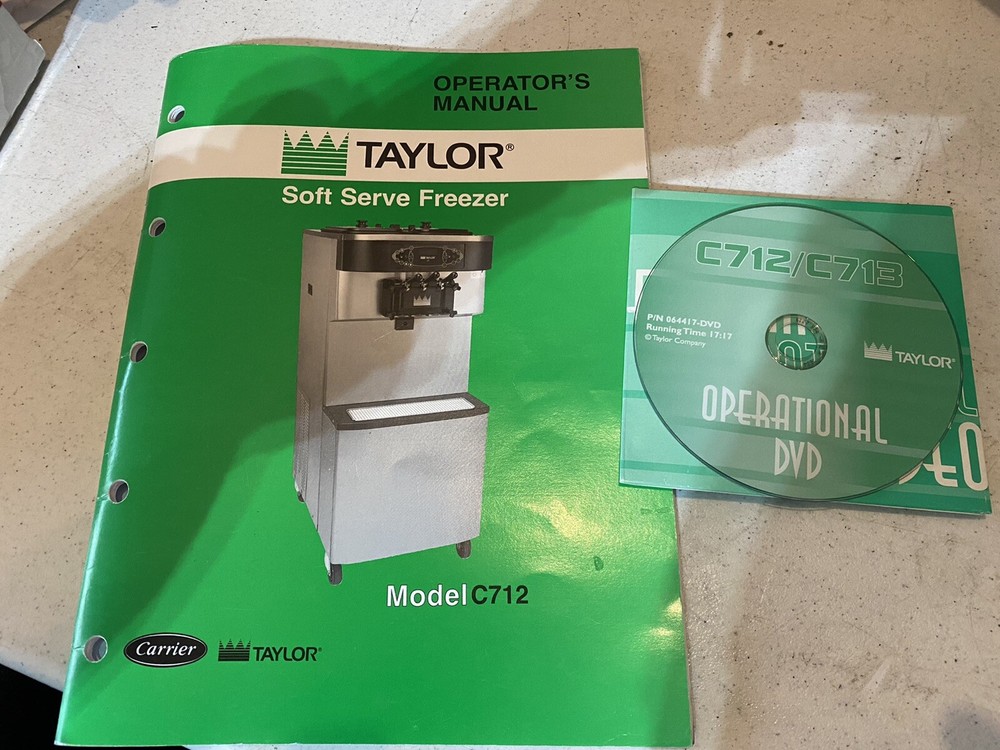 Taylor ice cream machine C712 manual & DVD