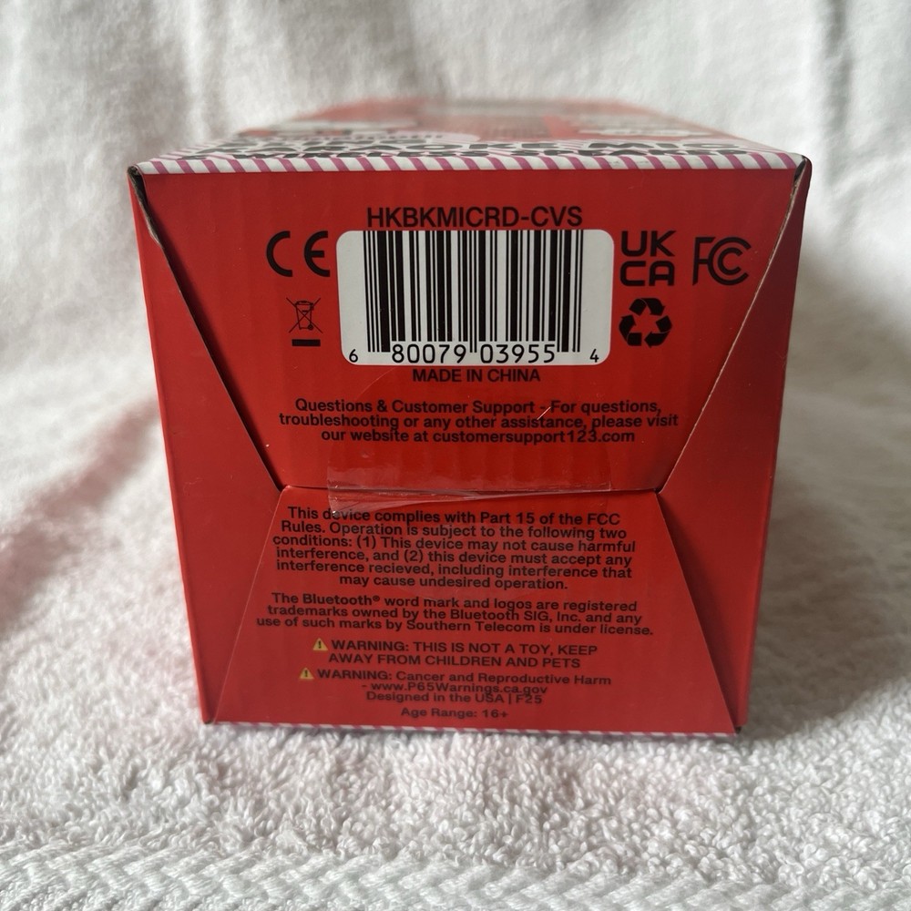 Hello Kitty Bluetooth Karaoke Microphone & Wireless Speaker USB Charging Red NIB