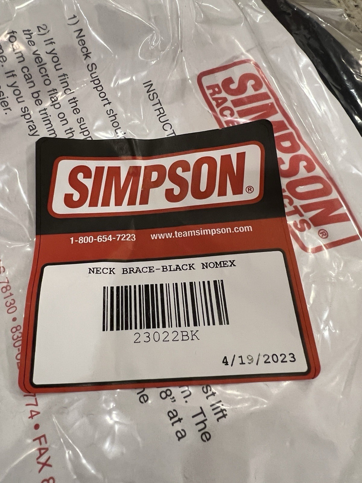 Simpson 23022BK Nomex Neck Brace SFI 3.3 2023