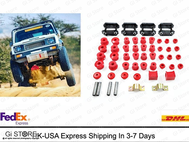 Suzuki Samurai Complete Polyurethane Suspension Leaf Spring Bushing Kit-Spl RED