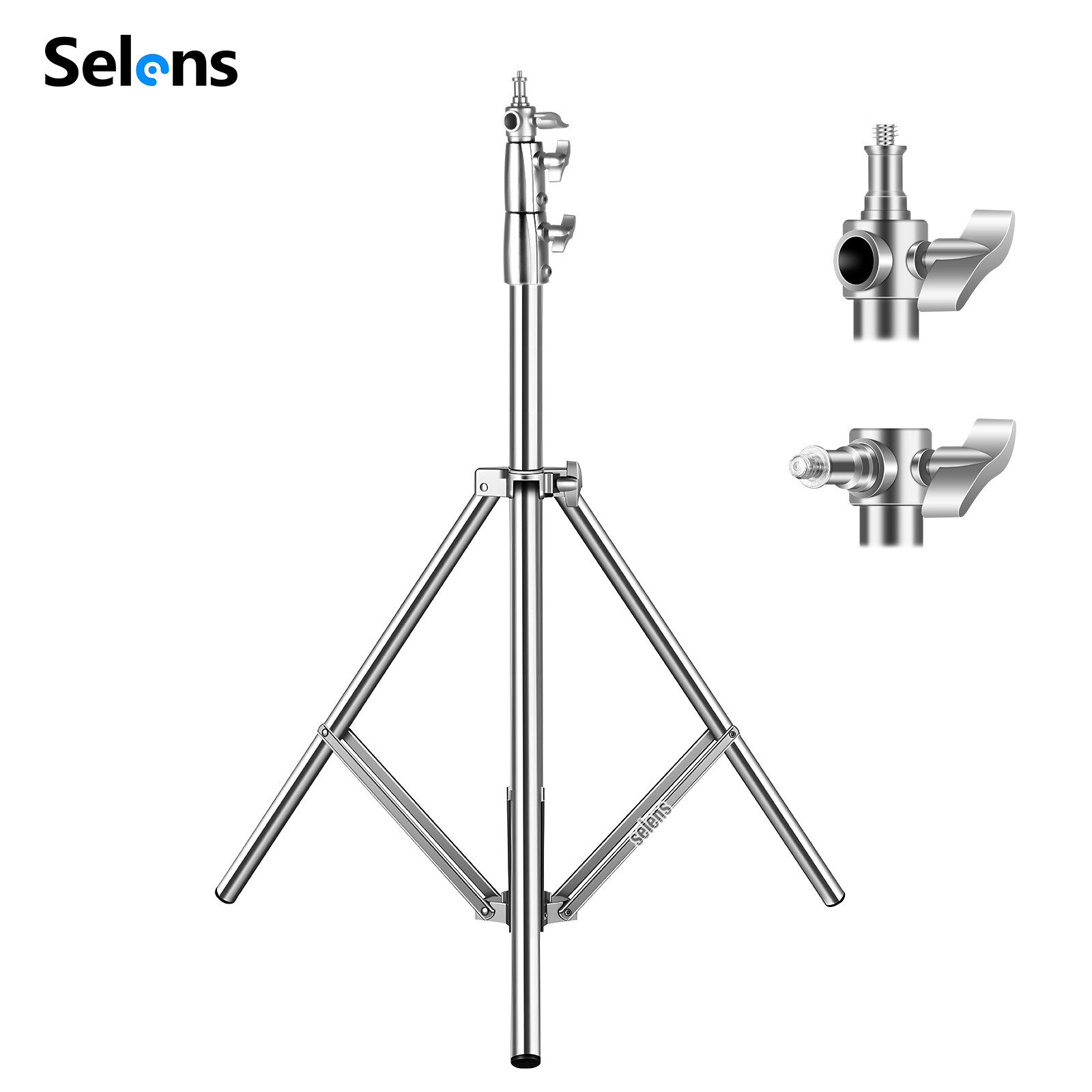 9.2ft Light Stand Heavy Duty Adjustable Tripod Spring Damped Stainless Steel