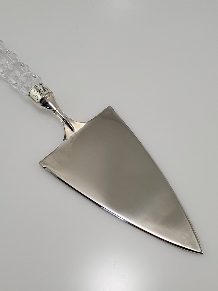 Mikasa Cake Pie Server Knife with Crystal Handle Silver Plated Rousseau Pattern