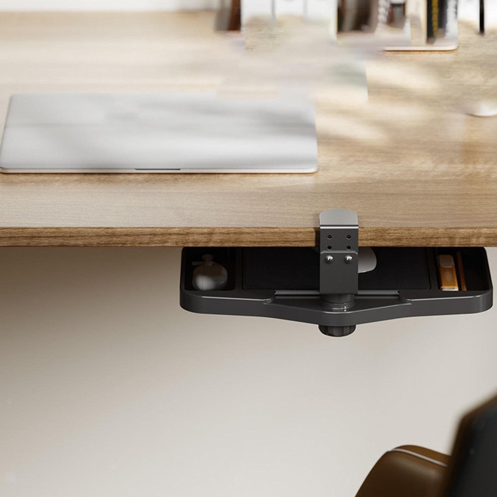 Under Desk Tray Clamp on Desk Organizer Adjustable Versatile Accessory Side