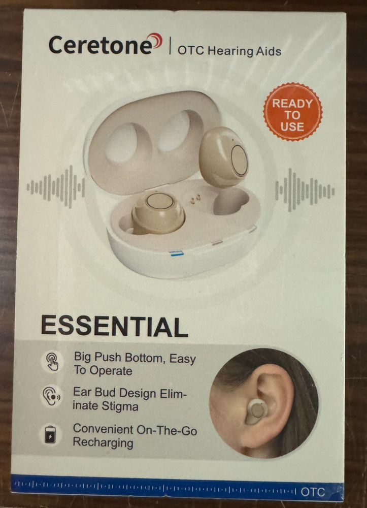 CERETONE ESSENTIAL OTC HEARING AIDS CE-A39HT NEW SEALED BOX