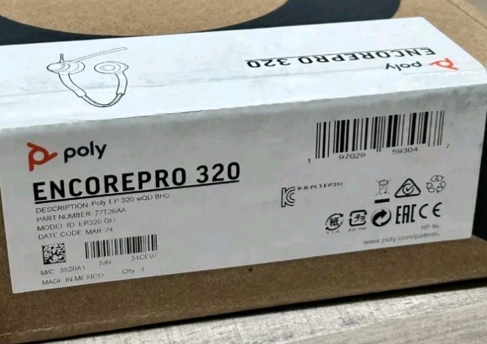 Poly EncorePro 320 with Quick Disconnect Binaural Headset TAA (77T26AA)