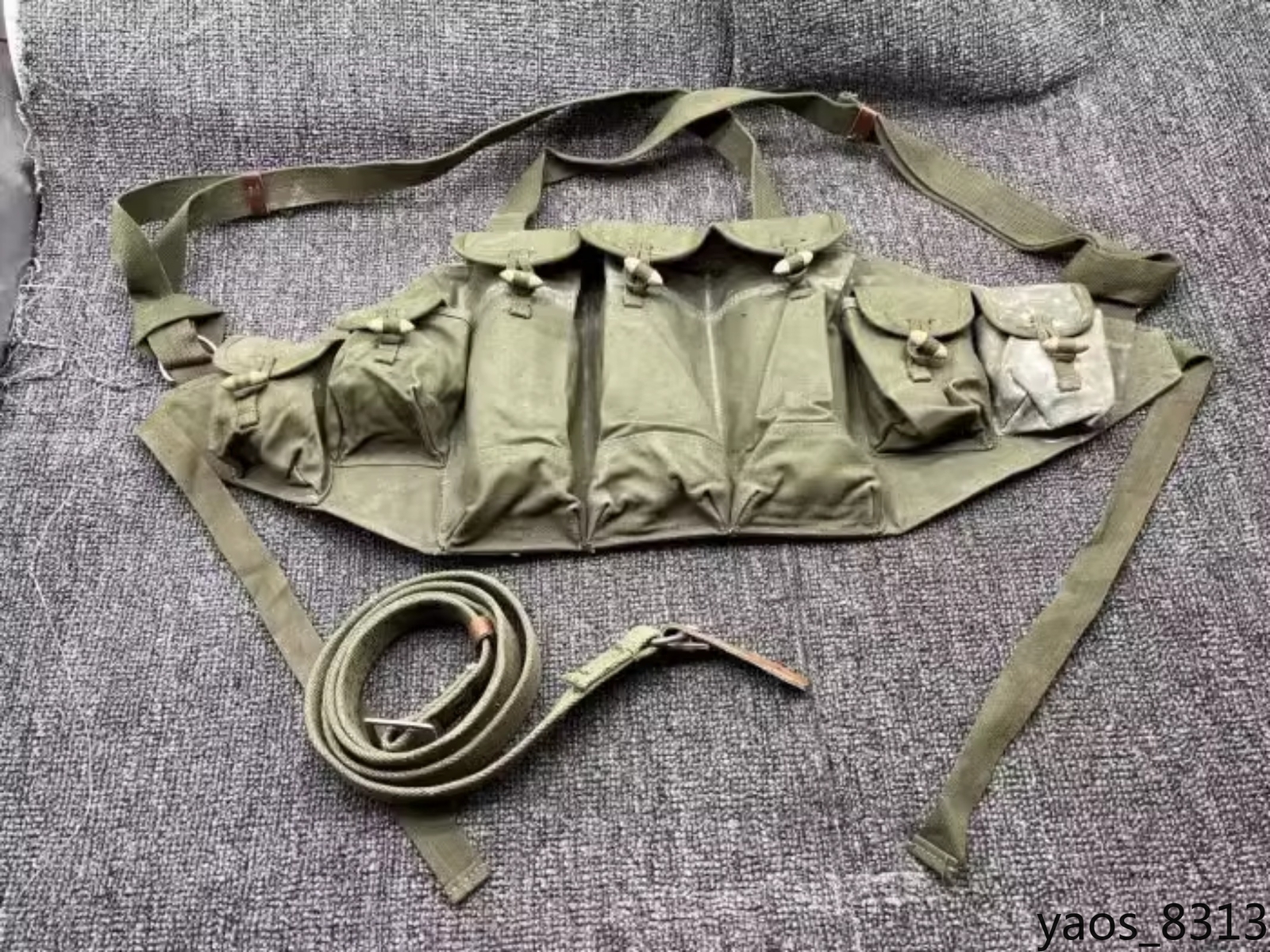 Russia AK Chinese 56 Tactical Chest Rig Vest Pouch with Belt Canvas bag