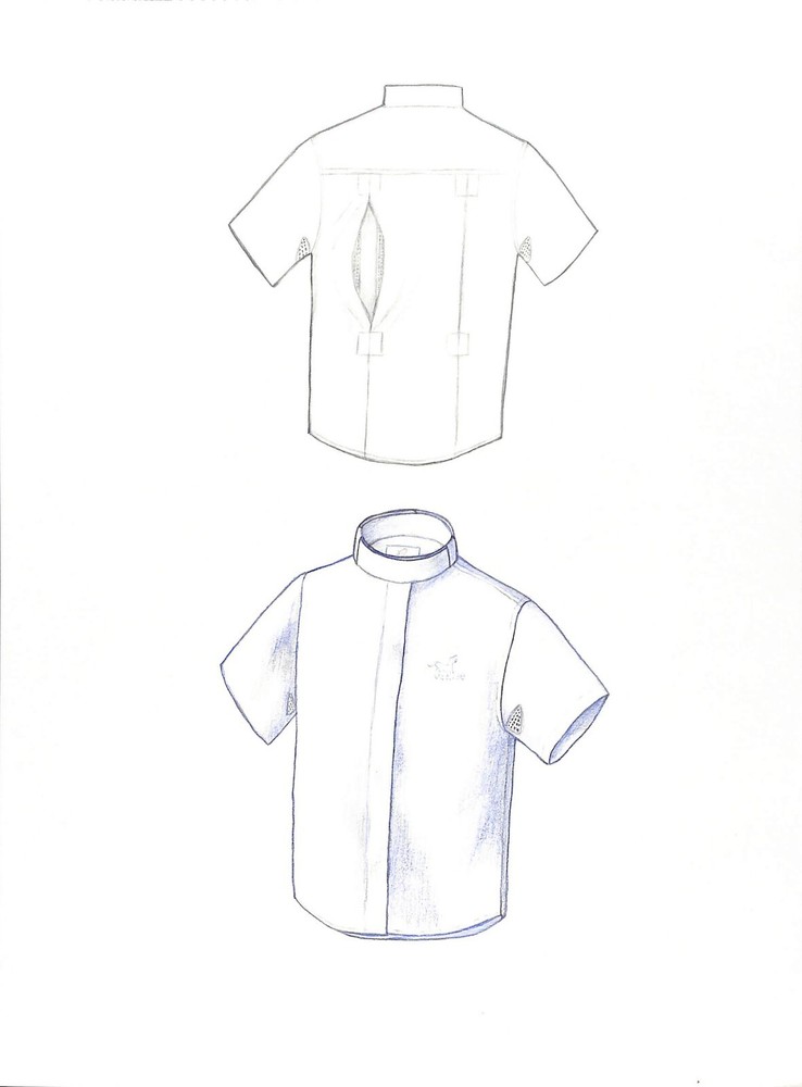 Childrens Vented Shirt Graphite Drawing