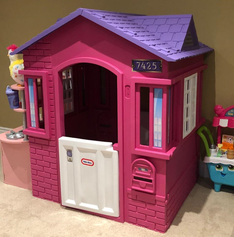 Casita de Juegos para Niñas para Interior o Exterior Casita Rosa de Juguete