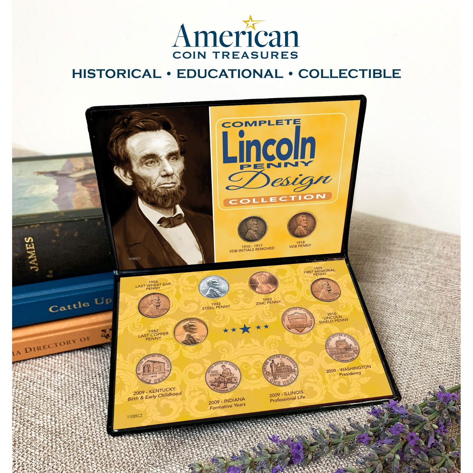 NEW American Coin Treasures Complete Lincoln Penny Design Collection 11085