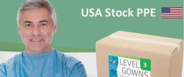 X Large AMMI Level 3 Isolation Gown 100% Polyester PU Laminate Blue | Pack of 10