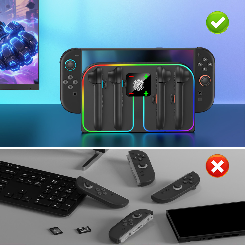 Switch 2 Controller Charger Wall-Mounted Charging Dock for Nintendo Switch 2