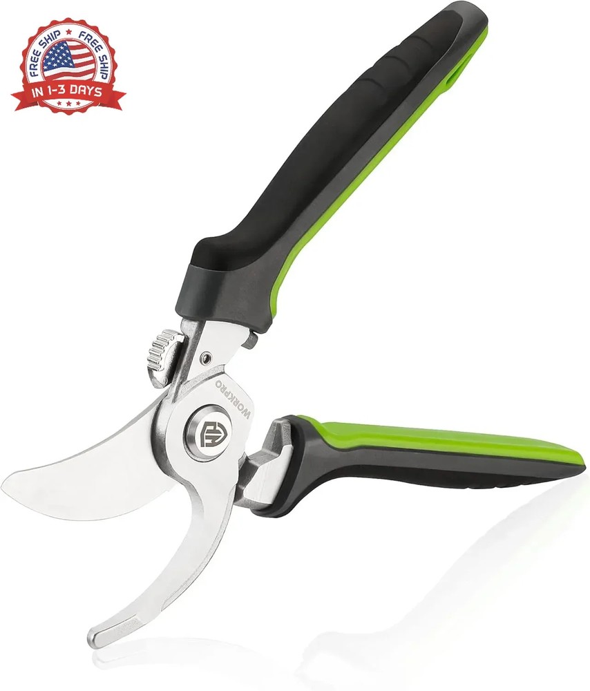 WORKPRO Garden Bypass Pruning Shears, 8.5" Pruning Scissors with CRV Integral Fo