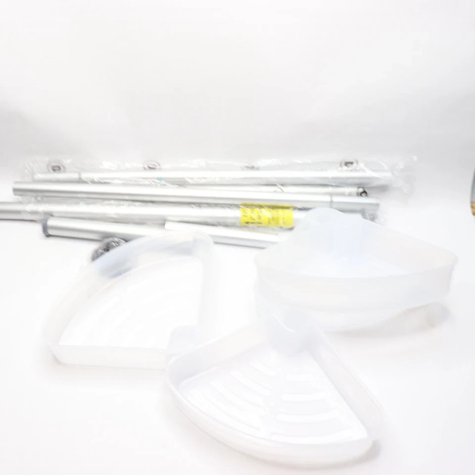 Zenna Home NeverRust Aluminum Tension Corner Shower Caddy in Satin Chrome READ