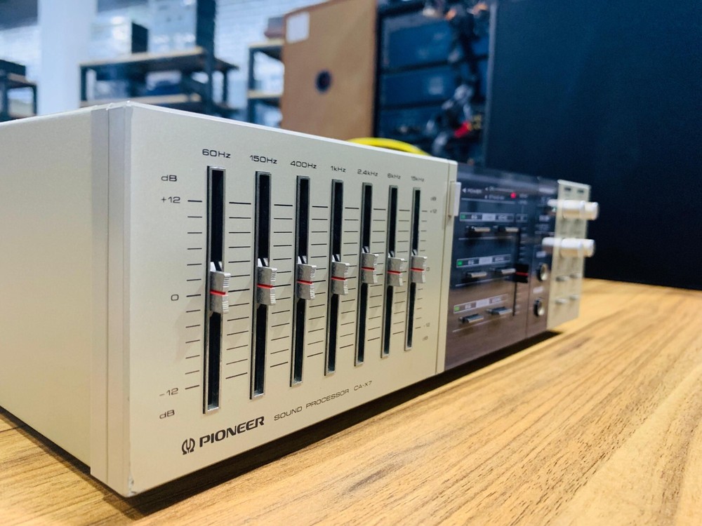 Pioneer graphic equalizer with mic mixing & echo processor, vintage mixer A-X7
