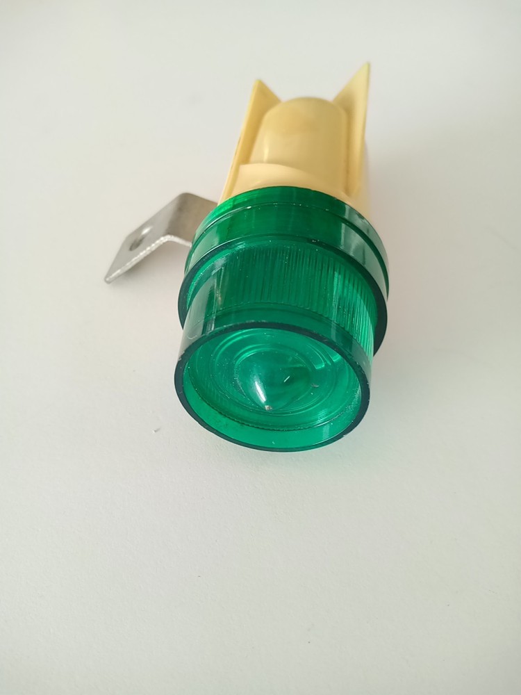 Vintage Original Bicycle Rocket Tail Light With Green Plastic Lens