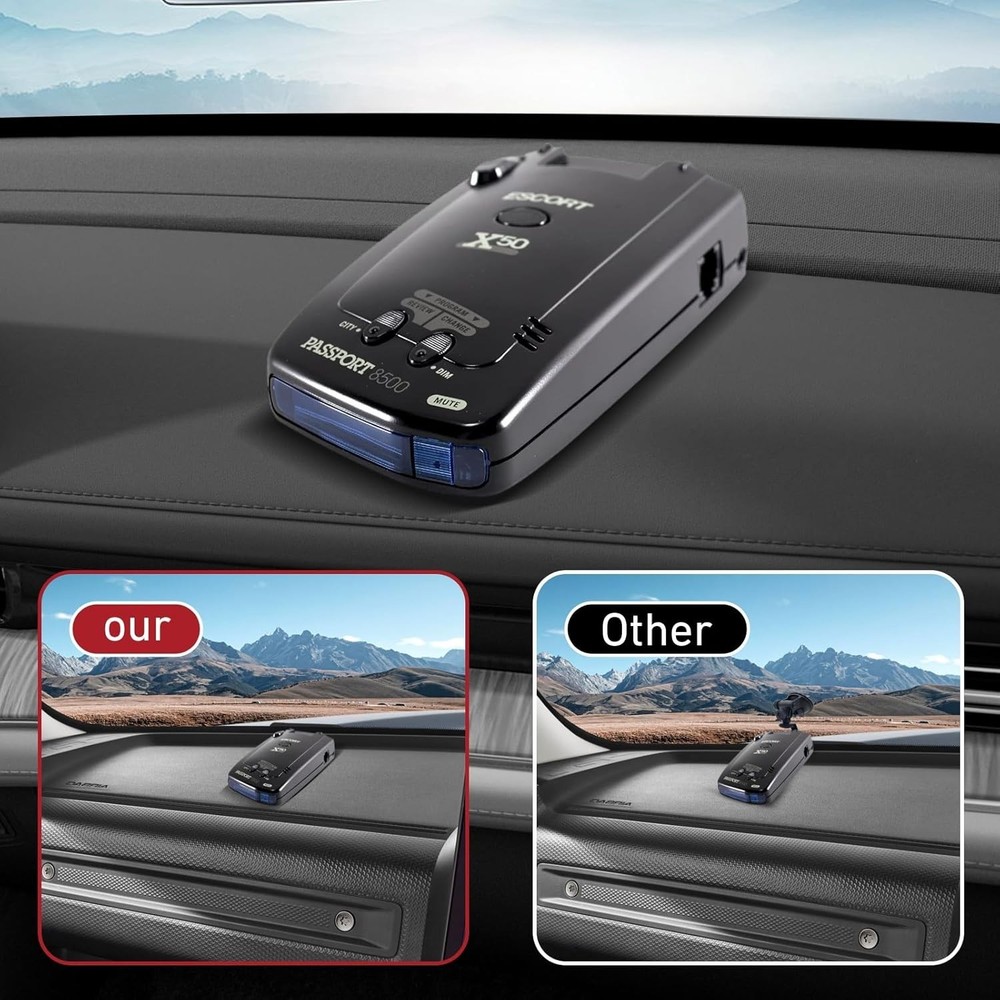 Universal Radar Detector Dashboard Hook Ring Mount Bracket, No-Drill Installation