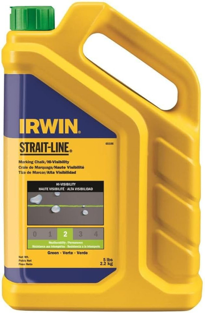 Tools  STRAIT-LINE Marking Chalk, Standard, Fluorescent Green, 5 Lbs (65106)