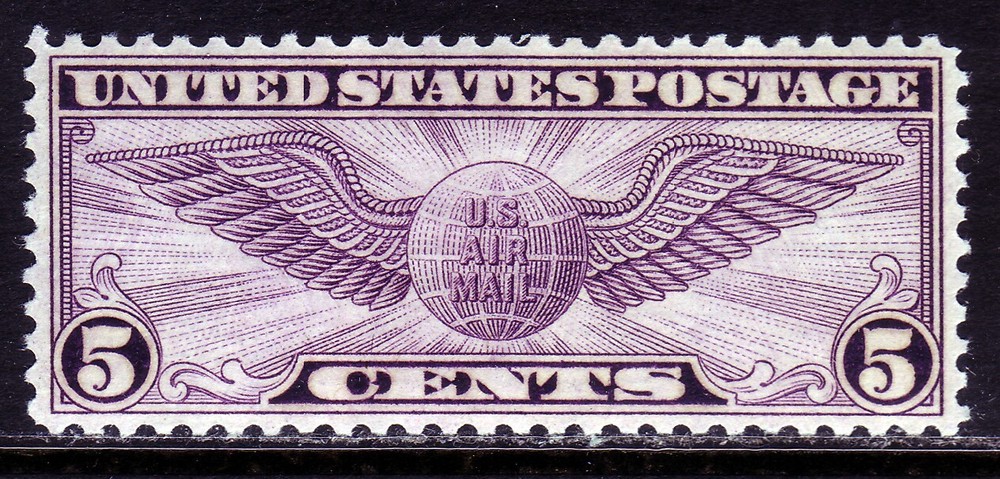 #C16 WINGED GLOBE AIRMAIL.  EXTRA FINE 1. NEVER HINGED OG. SCV $200