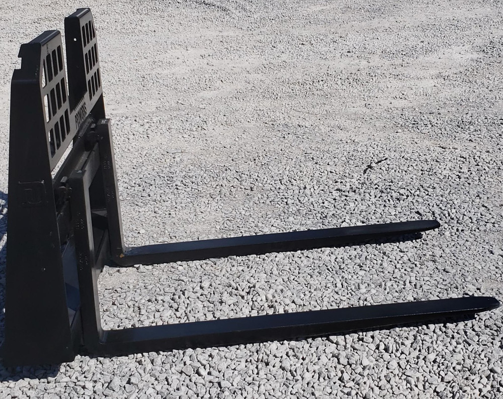 60" Root Grapple Bucket and 48"Long Walk Through Pallet Forks Combo Quick Attach