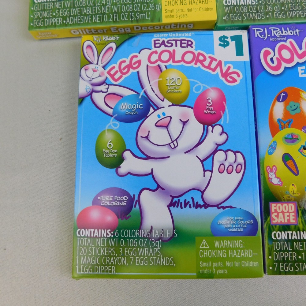 12 Box Easter Egg Decorating Coloring Kits Glitter Speckled Tie Dye Marble #9484