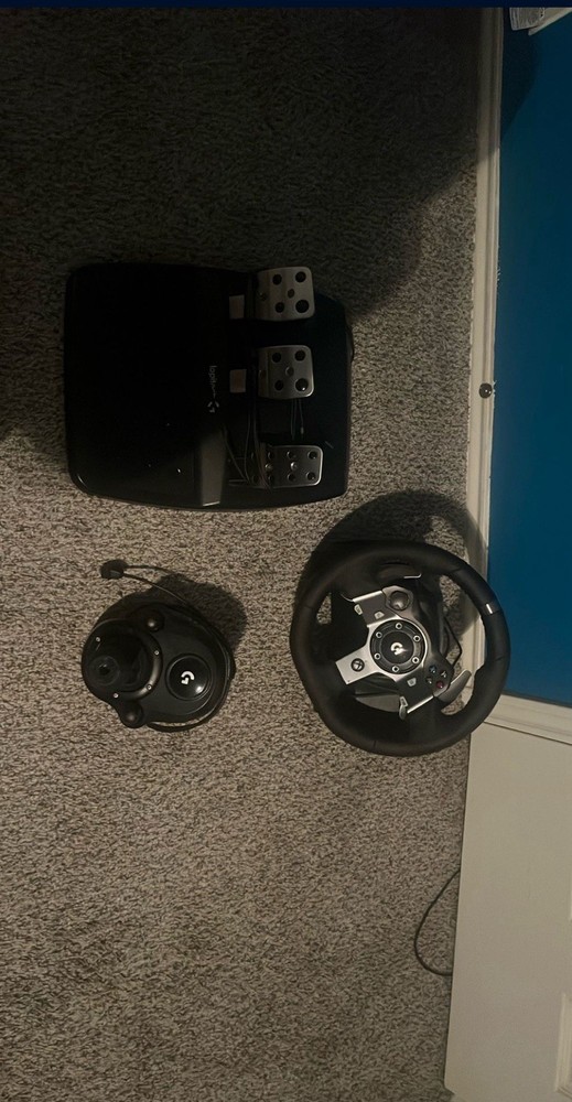Logitech Racing Steering Wheel, Pedals, Shifter & Power Adapter Bundle