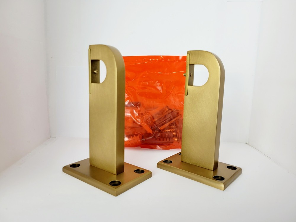 Restoration Hardware Bayonne Solid Brass End Brackets Small LBB Open Box