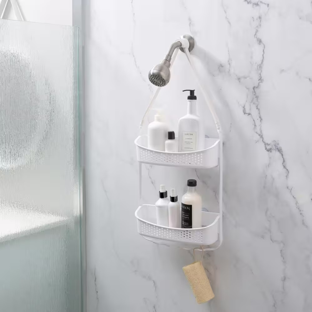 2 Way Convertible Shower Caddy in White