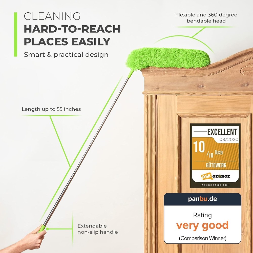 Extendable Microfiber Feather Duster for Dust Ceiling Fan Cobweb Cleaners