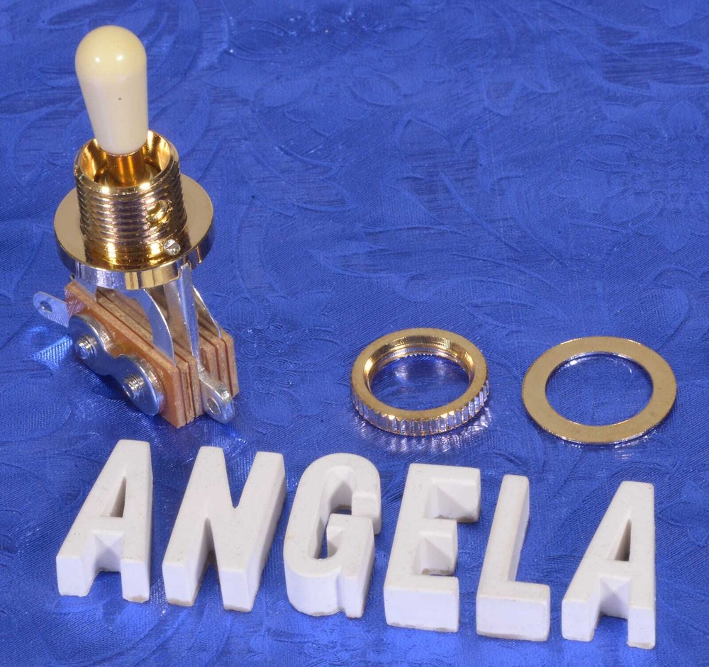 Generic Gold Pickup Selector Switch + Cream Switch Tip For Import Guitars #43SW