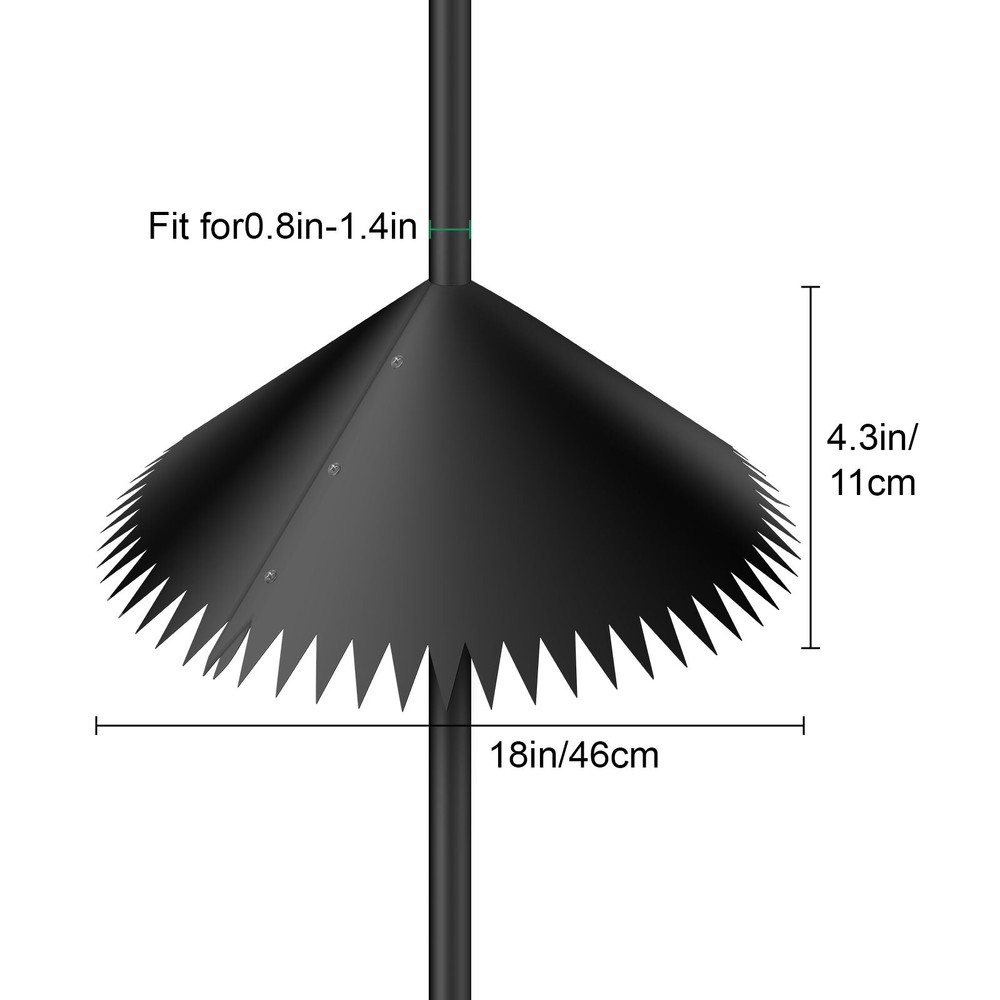 18'' Around Wrap Squirrel Baffle Bird Feeder Squirrel Proof Baffle with Spikes