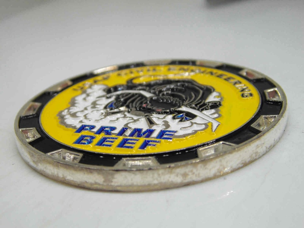 USAF CIVIL ENGINEERING PRIME BEEF 512TH CIVIL ENGINEERS CHALLENGE COIN