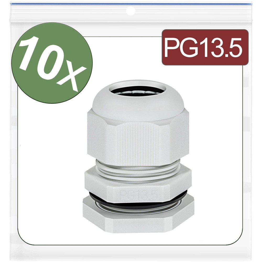 Quadrios 24CA394 Through Cable PG13.5 Polyamide Grey 10 Pcs
