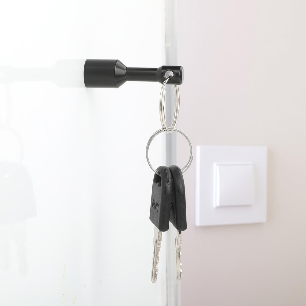 TRYMAG N52 Keychain Magnets for Testing Brass, 2 Pack Black 2Pcs,