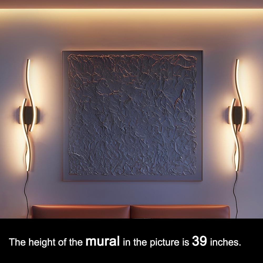 Plug in Wall Sconces Set of 2, Modern Plug in Sconce with Remote, Dimmable LED