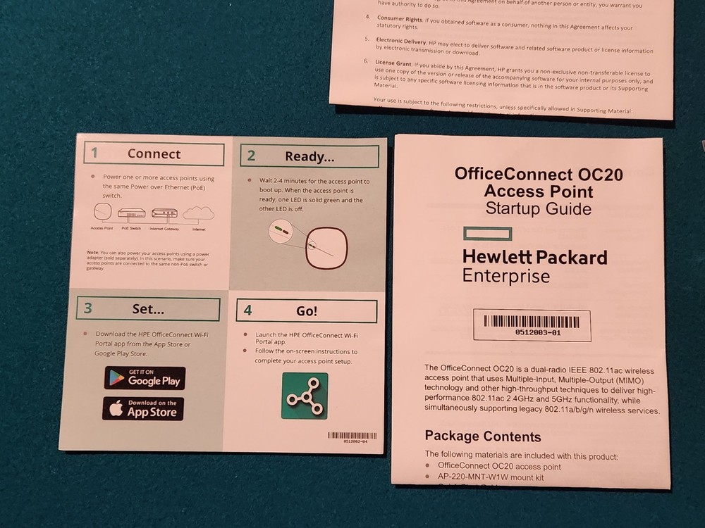 HP HPE OC20 JZ073A POE Wireless Access Point