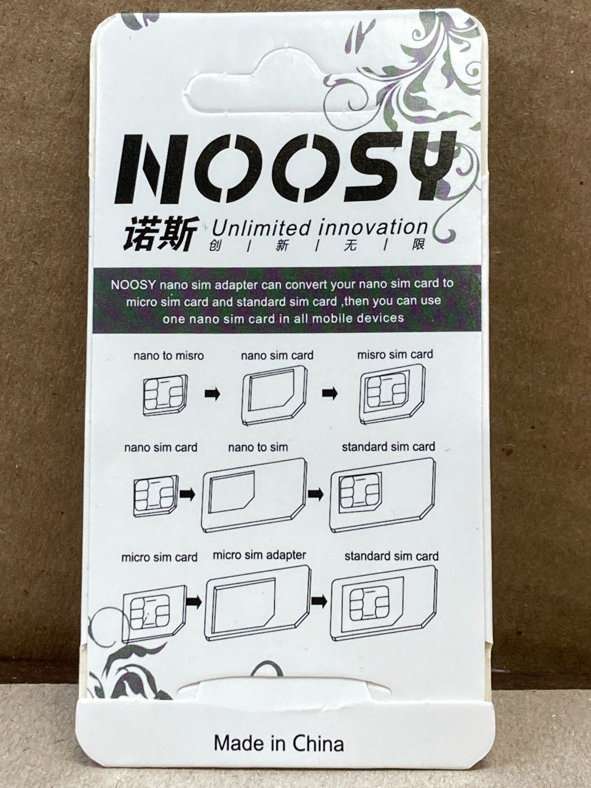 Noosy SIM Card Adapter Nano Micro Standard Converter Kit with SIM Tray Ejector